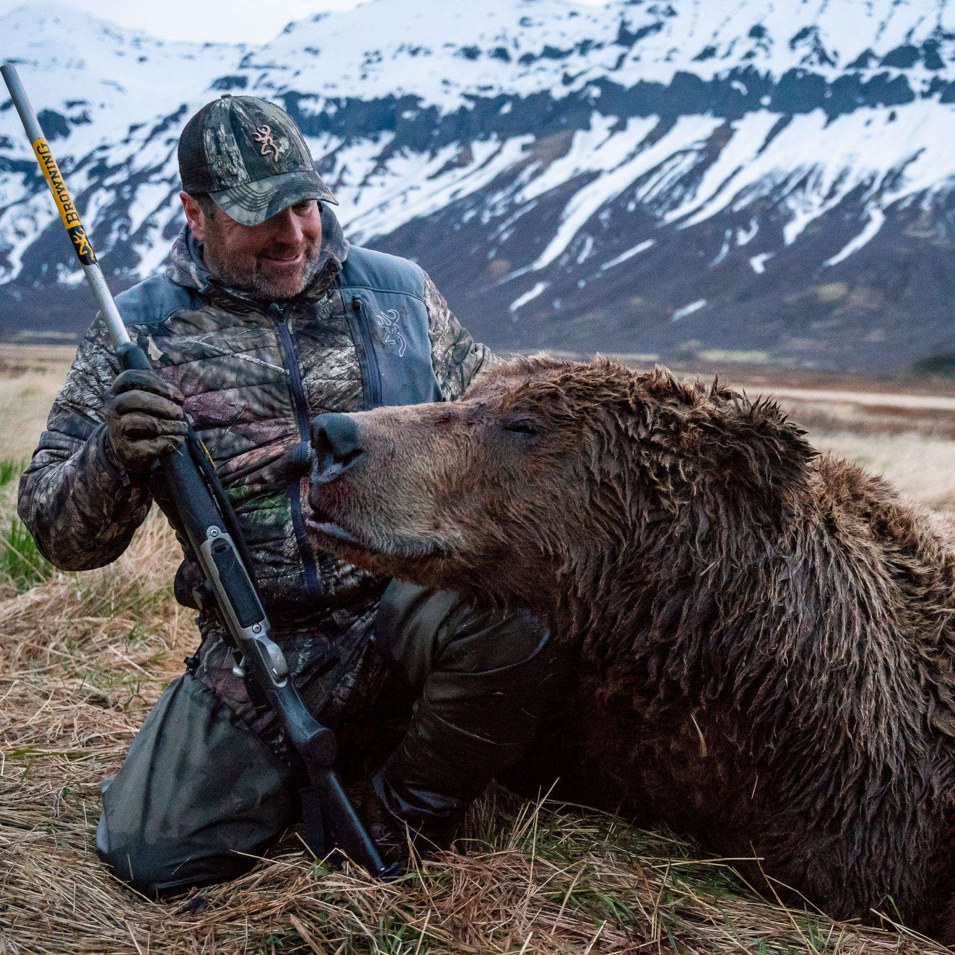 Hunter with bear kill